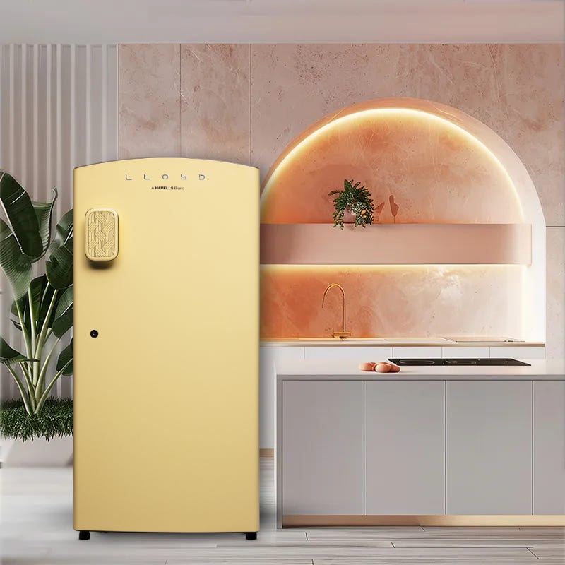 195 L Direct Cool Refrigerator 5 Star Pastel Yellow