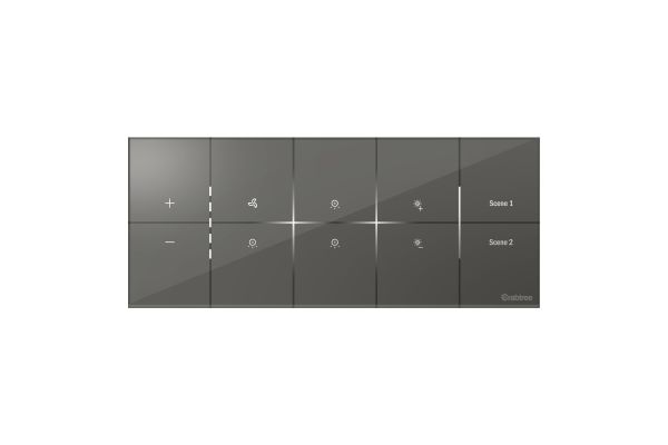 1 Fan, 3 ON/OFF Switch, 1 Dimmer, 2 scene I Sense Grey