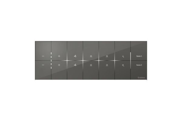 2 Fan, 4 ON/OFF Switch, 1 Dimmer, 2 scene I Sense Grey